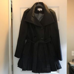 Calvin Klein Size 8 Grey Wool Coat